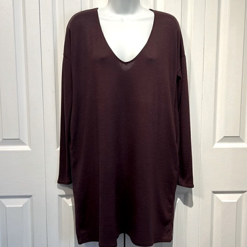 Aritzia Wilfred Free Burgundy Long Sleeve Dress‎ Size XS